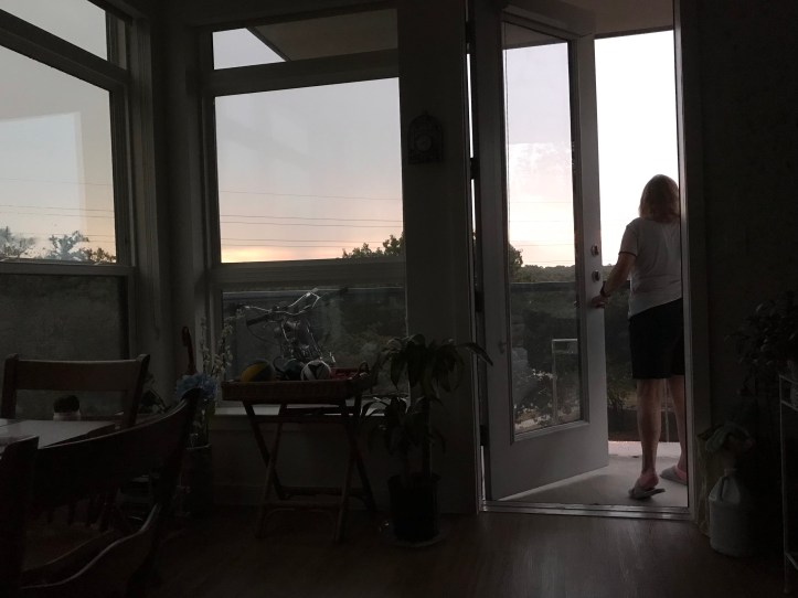 Sheila breathing in non-100 degree air June 27, 2022 7pm Austin, Texas ©Felipe Adan Lerma