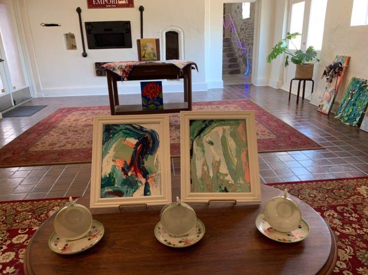 Two of my 8x20 acrylic abstracts at The Old Bakery and Emporium 😊 http://austintexas.gov/page/lundberg-bakery