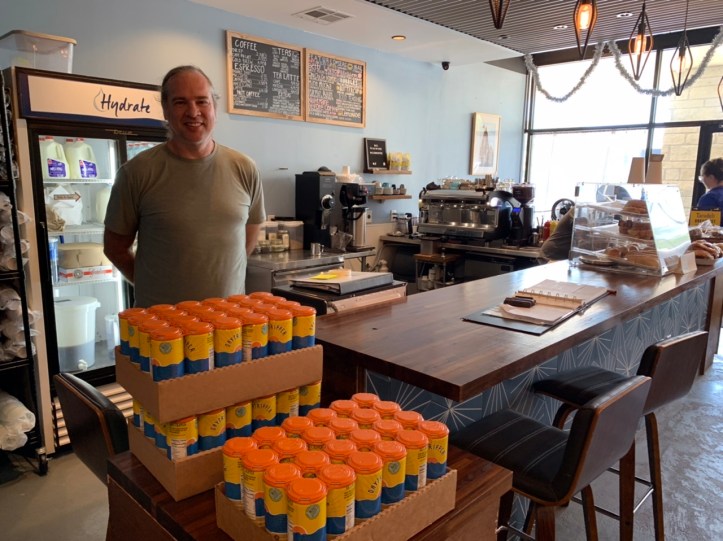 Austin-based Daytripper sparkling water delivery to Chris, owner of Austin coffee shop, Cannon Coffee https://www.cannoncoffeetx.com/contact