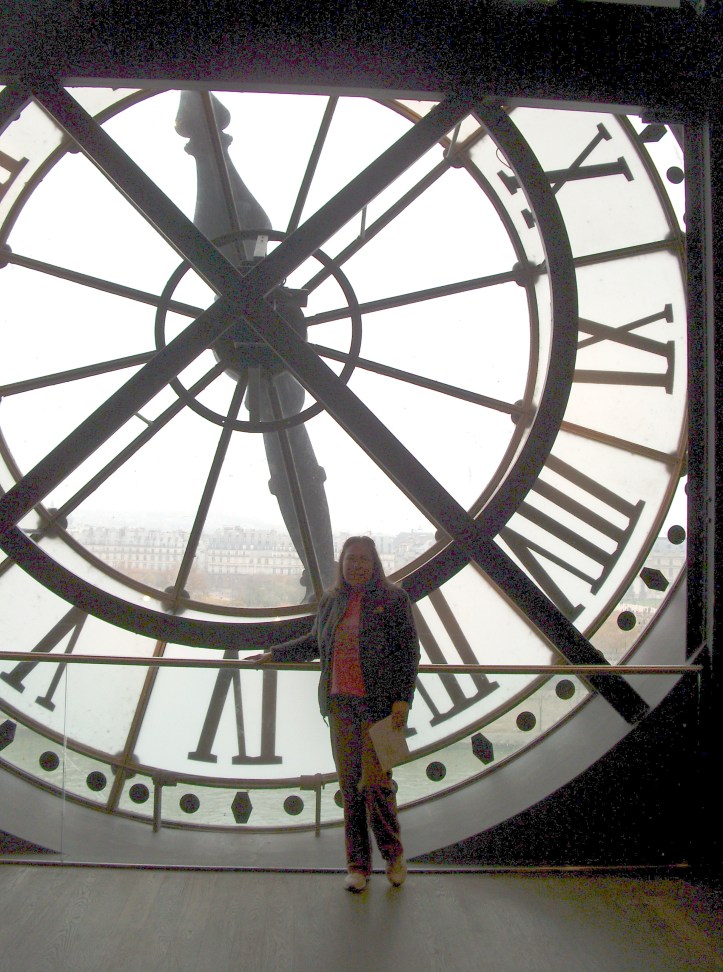 Sheila at 1 of the 2 giant clocks at the former rail station now the Musee d'Orsay in Paris 2012 ❤️ ©Felipe Adan Lerma