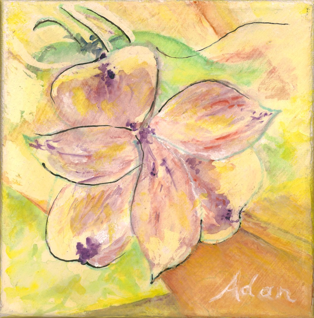 Petals 2020 6x6 watercolor on gallery wrapped canvas https://www.saatchiart.com/art/Painting-Petals-2020/2369095/12087453/view