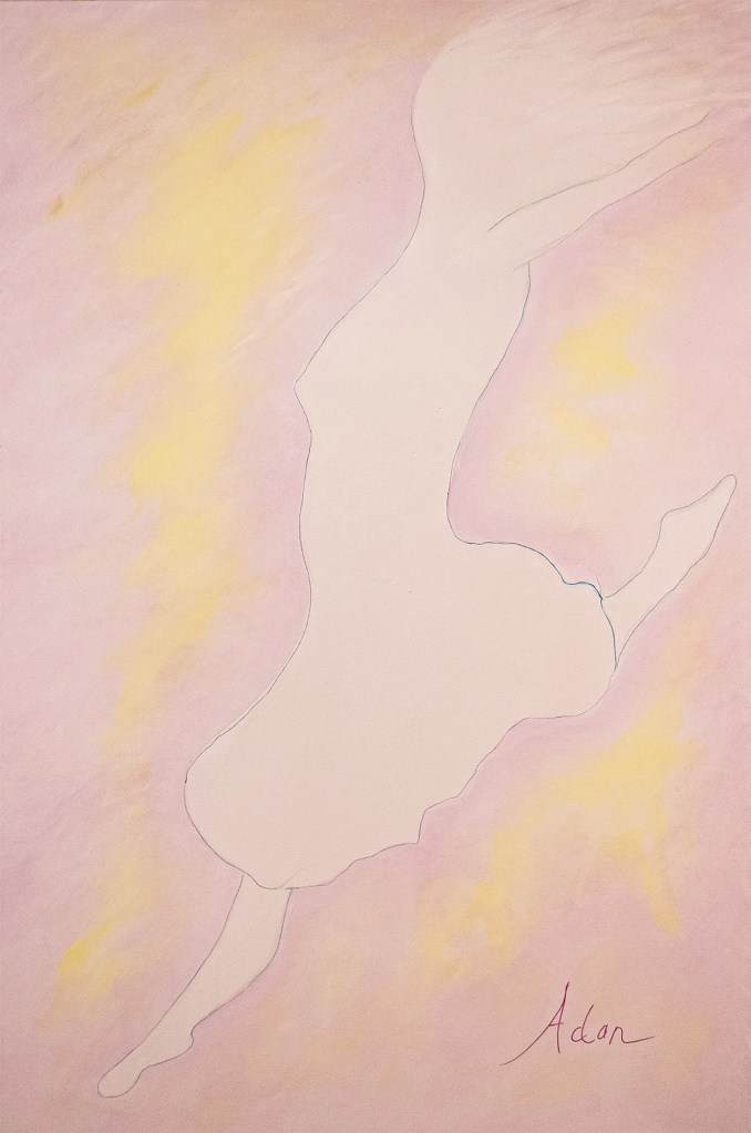 Thrust 2025 24x36 Whispering ©️Adan @saatchiart - one in a series of "Thrust" painting variations from 8x10 to 24x36 -- https://www.saatchiart.com/art/Painting-Thrust-2025-24x36-Whispering/2369095/12556377/view