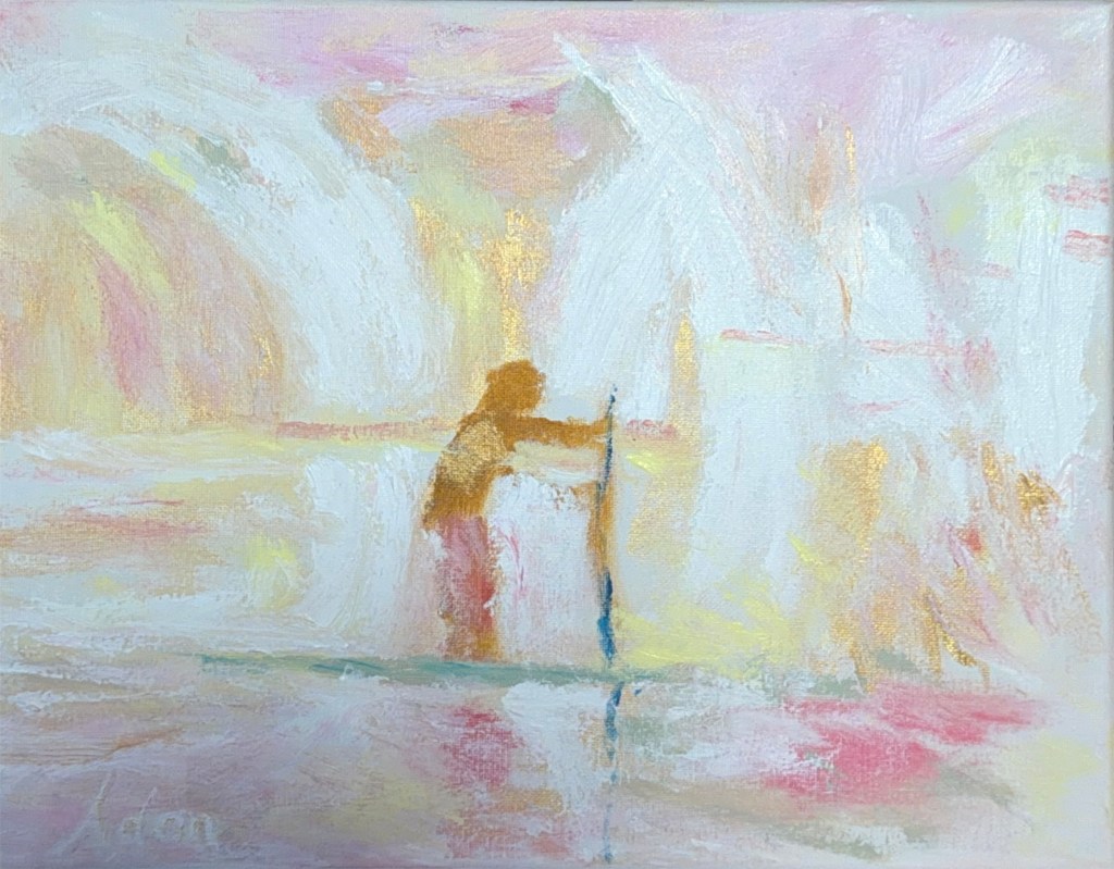 Impressionist Abstract by Felipe Adan Lerma, a paddle board glider in Austin along Lady Bird Lake