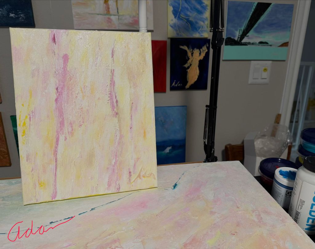 Saatchi Delicate Love 2026 https://www.saatchiart.com/art/Painting-Delicate-Love-2024-26/2369095/13735935/view - on work-in-progress in studio