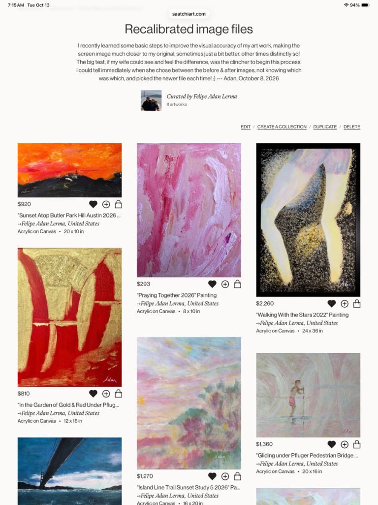 My most recent recalibrated images 101226